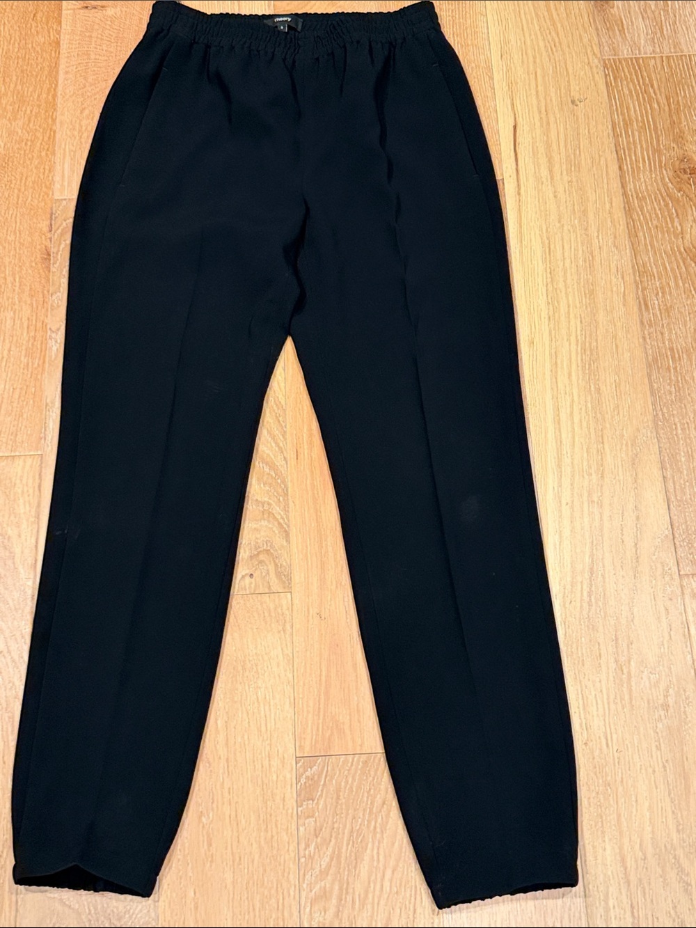 Theory Black Elastic-Waist Women's pull on Dress Pants 0 - Picture 2 of 5